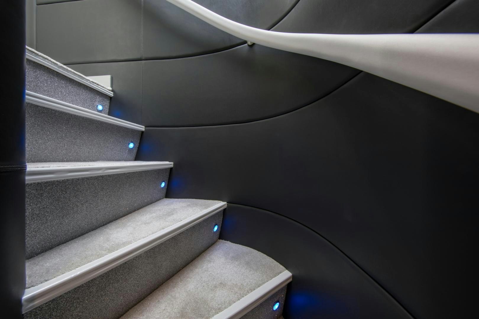 a white metal object with blue lights aboard MYTHOS Yacht for Sale