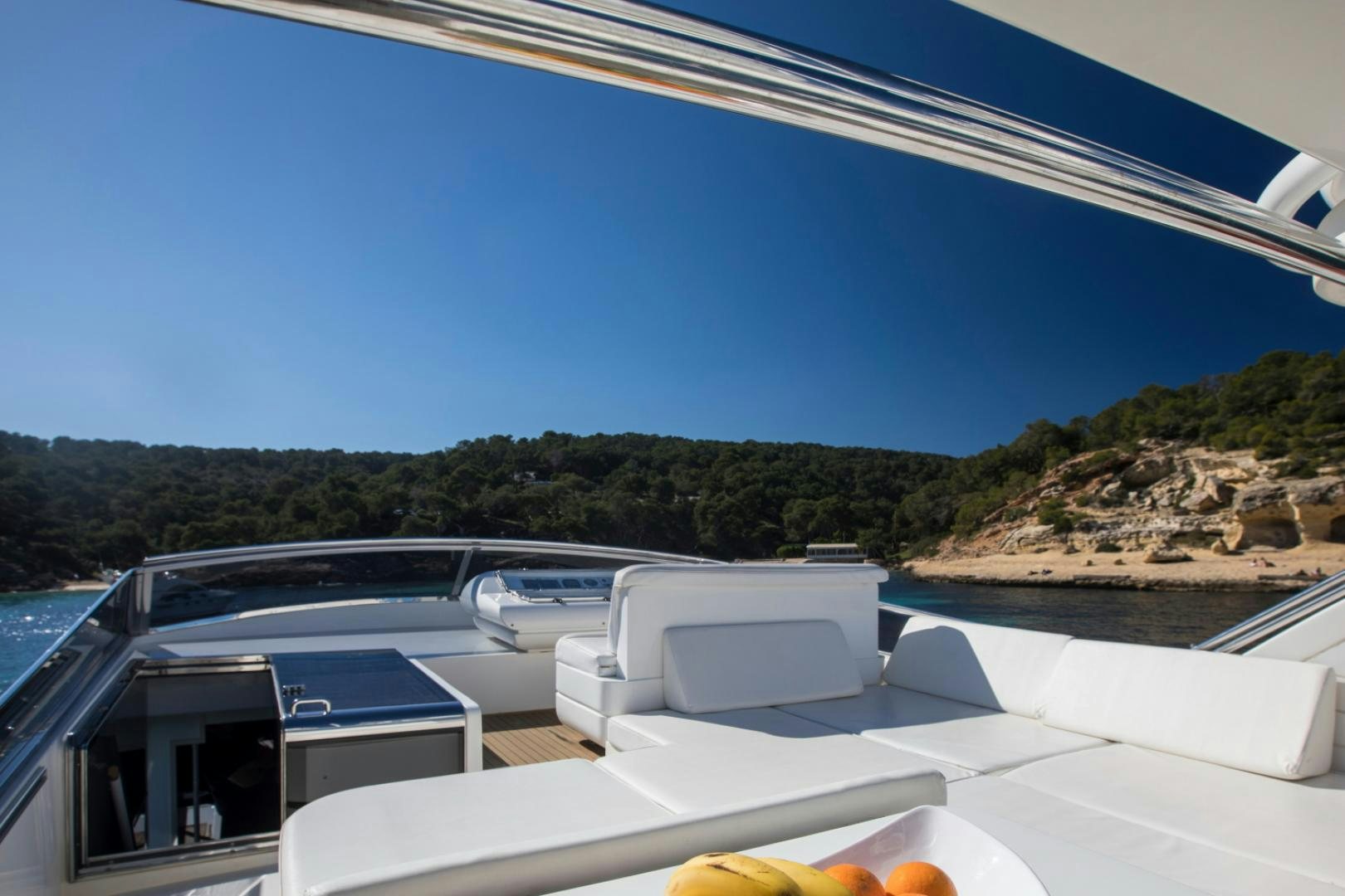 a boat on the water aboard MYTHOS Yacht for Sale