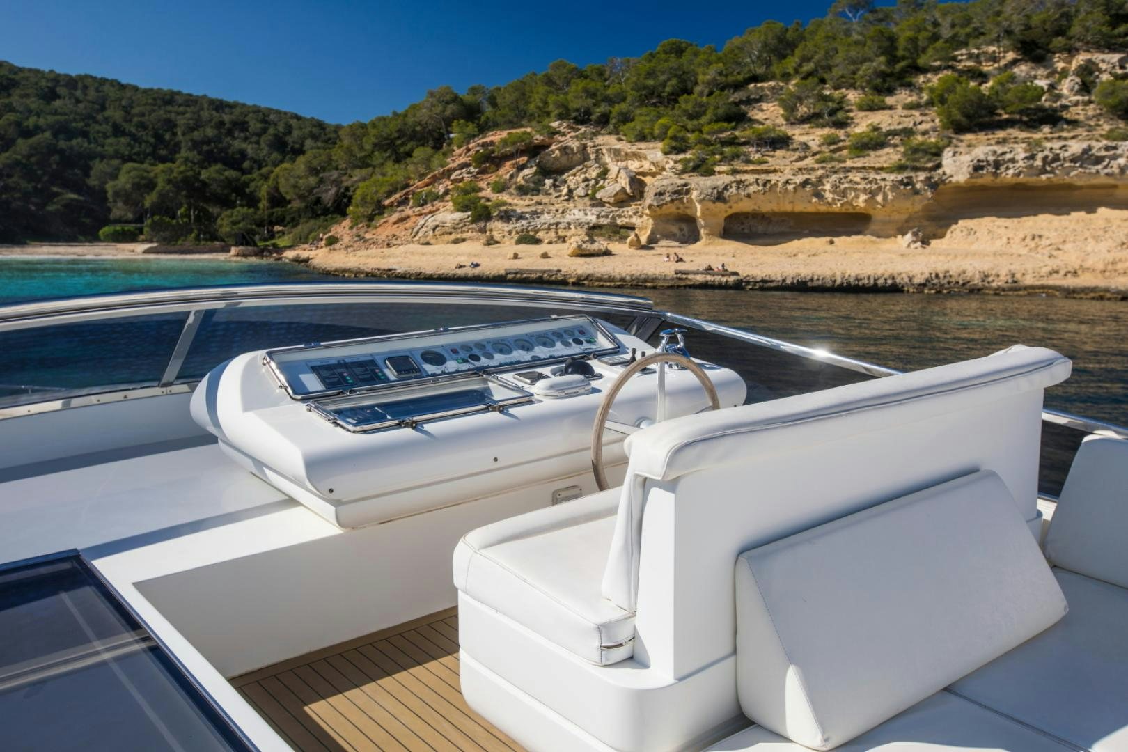 a boat on the water aboard MYTHOS Yacht for Sale