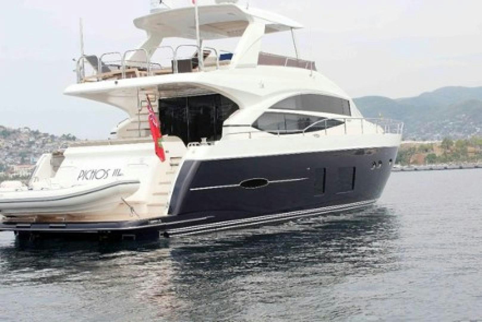 a white yacht in the water aboard PISCHOS III Yacht for Sale