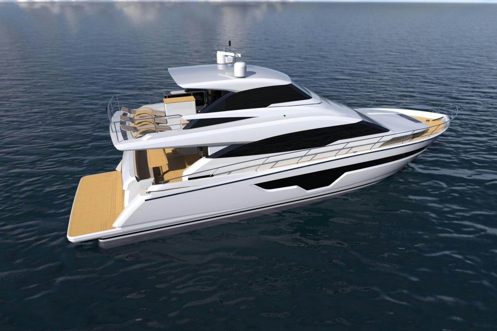 a boat on the water aboard JOHNSON 70 SKYLOUNGE NEW BUILD Yacht for Sale