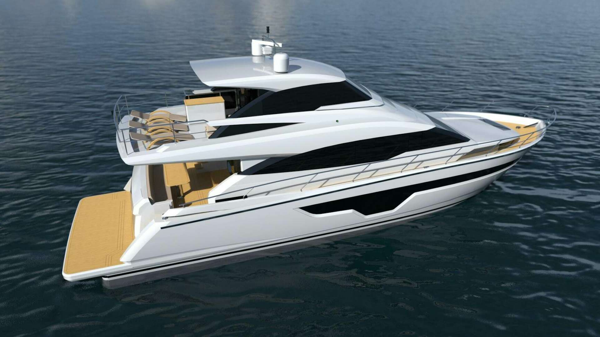 a boat on the water aboard JOHNSON 70 SKYLOUNGE Yacht for Sale