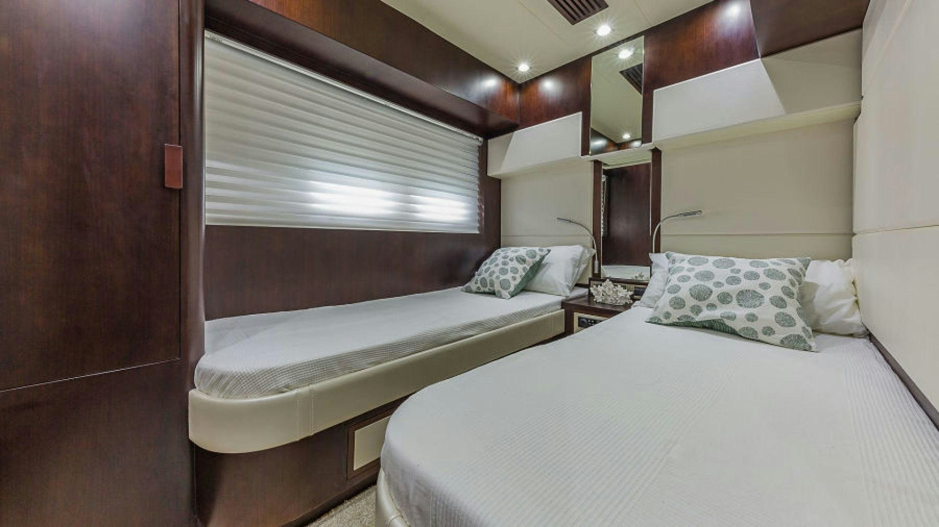 a room with two beds aboard No Name Yacht for Sale