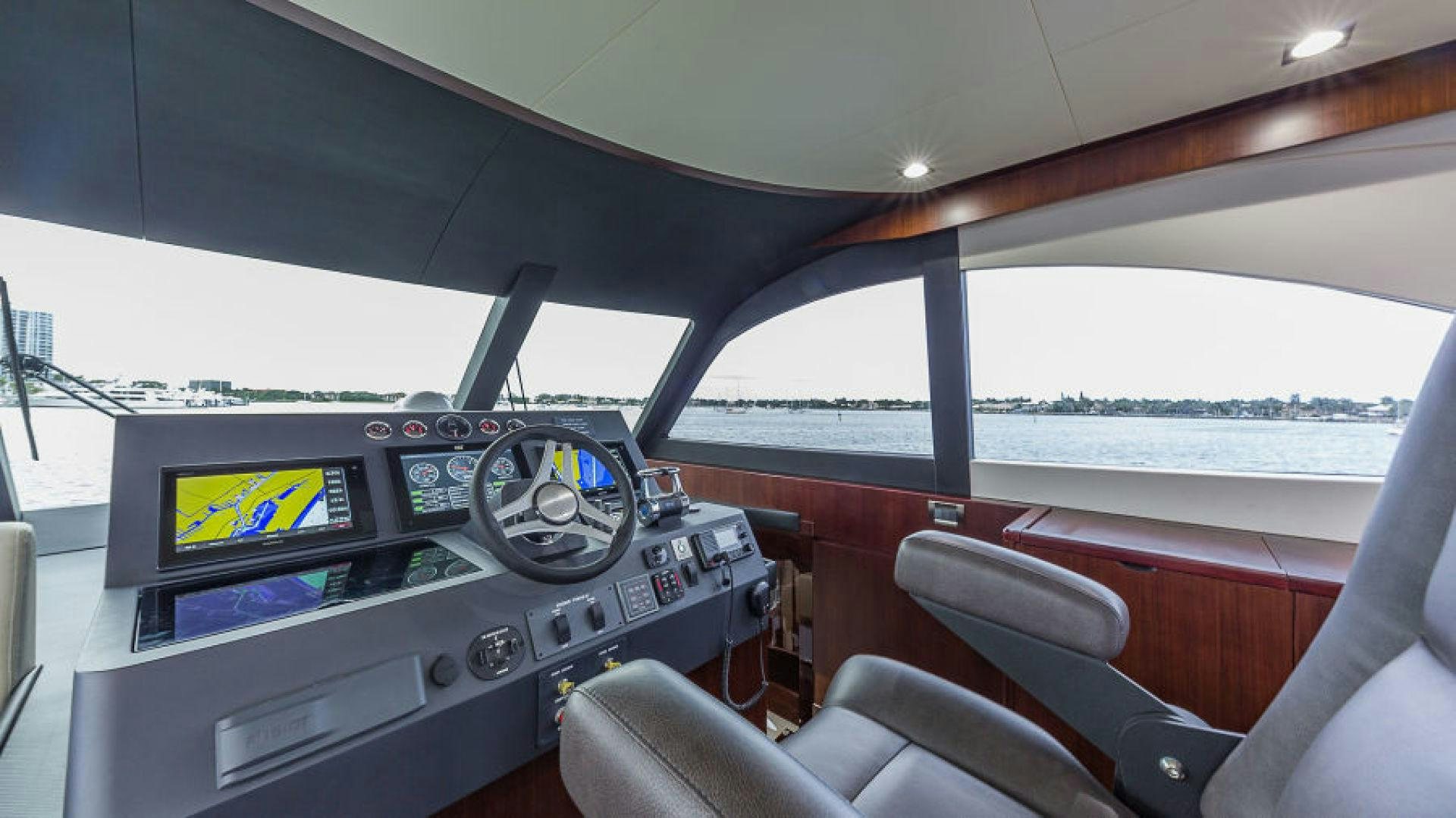 inside of a car aboard No Name Yacht for Sale