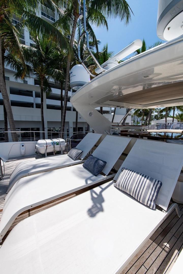 a white satellite dish on a roof aboard SOMEWHERE I BELONG Yacht for Sale