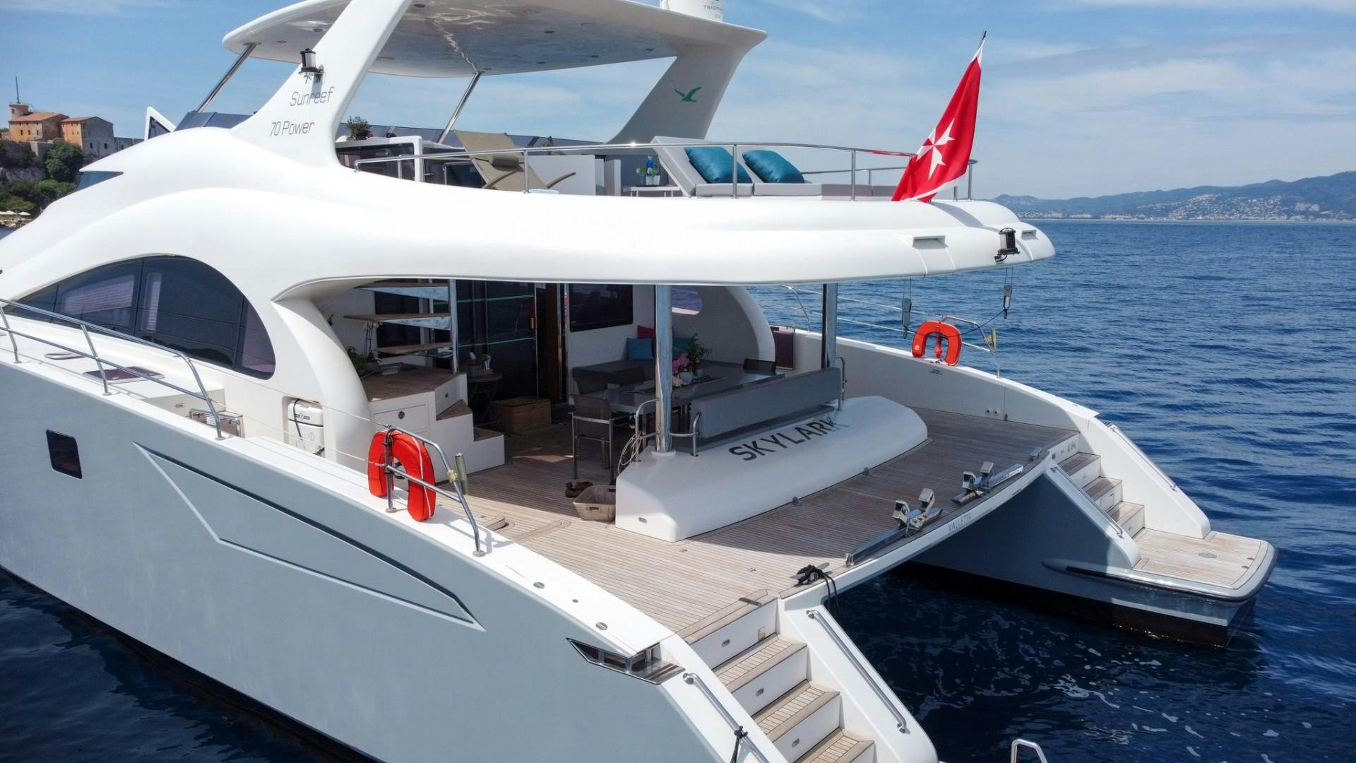 a boat on the water aboard SKYLARK Yacht for Sale