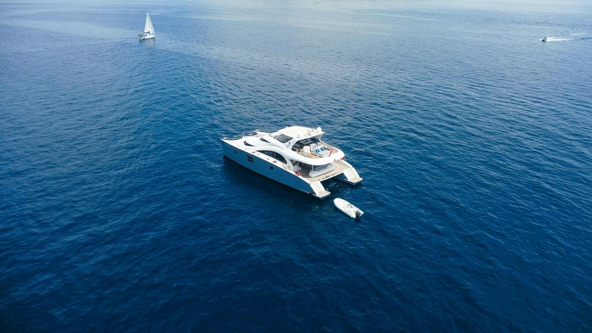 a boat in the water aboard SKYLARK Yacht for Sale