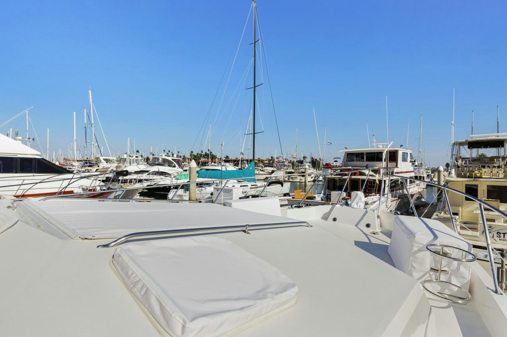 a boat in a harbor aboard DAYDREAMER IV Yacht for Sale