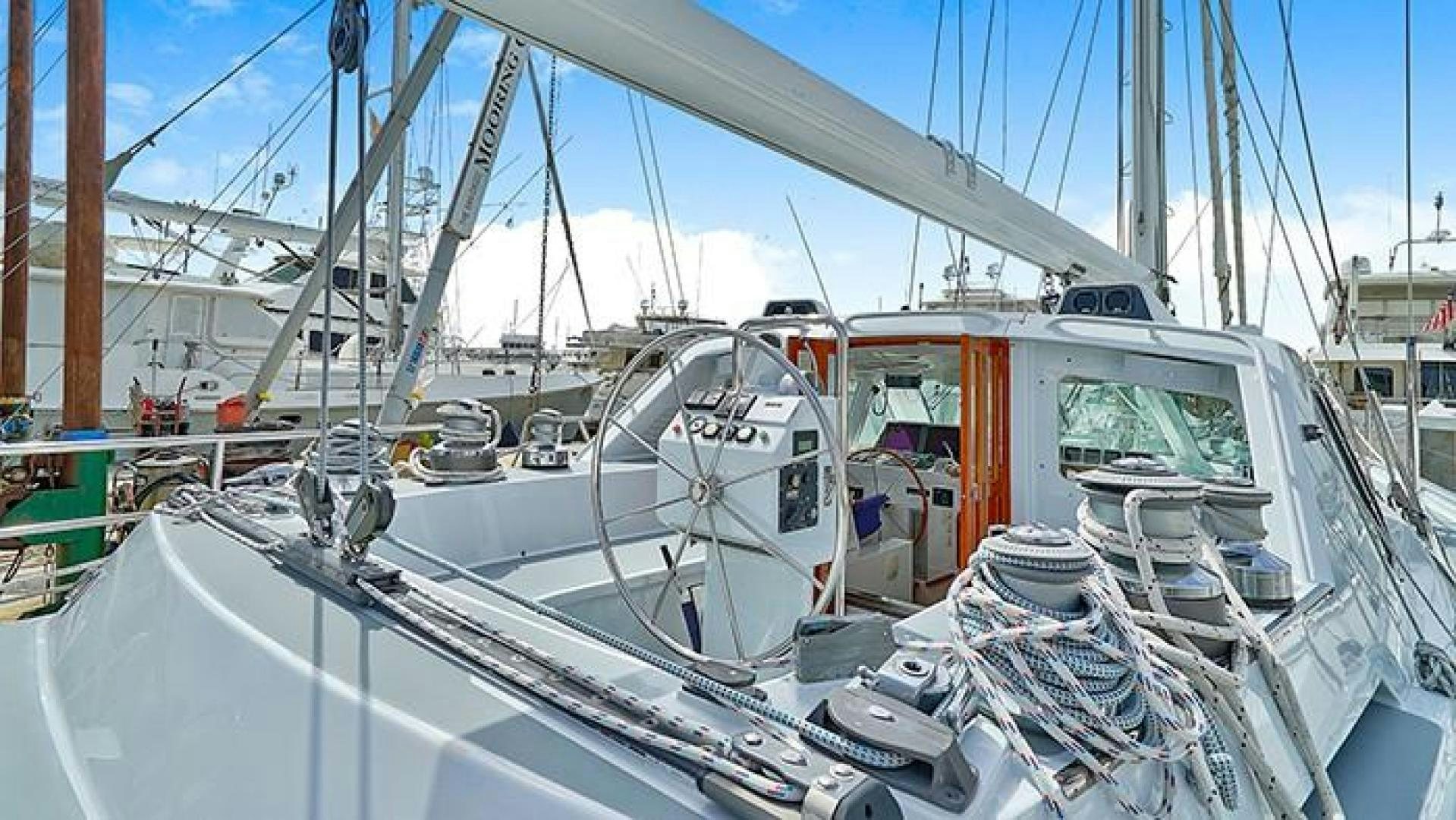 a boat with many cables aboard MAYA Yacht for Sale