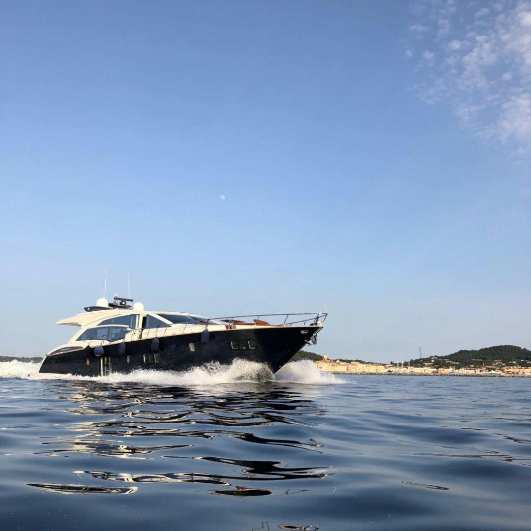 a boat in the water aboard OCEAN TIGER Yacht for Sale