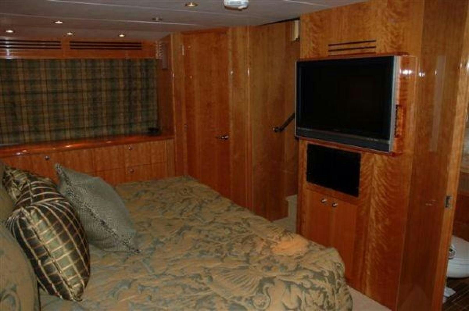a bed in a room aboard SOLE RETREAT Yacht for Sale