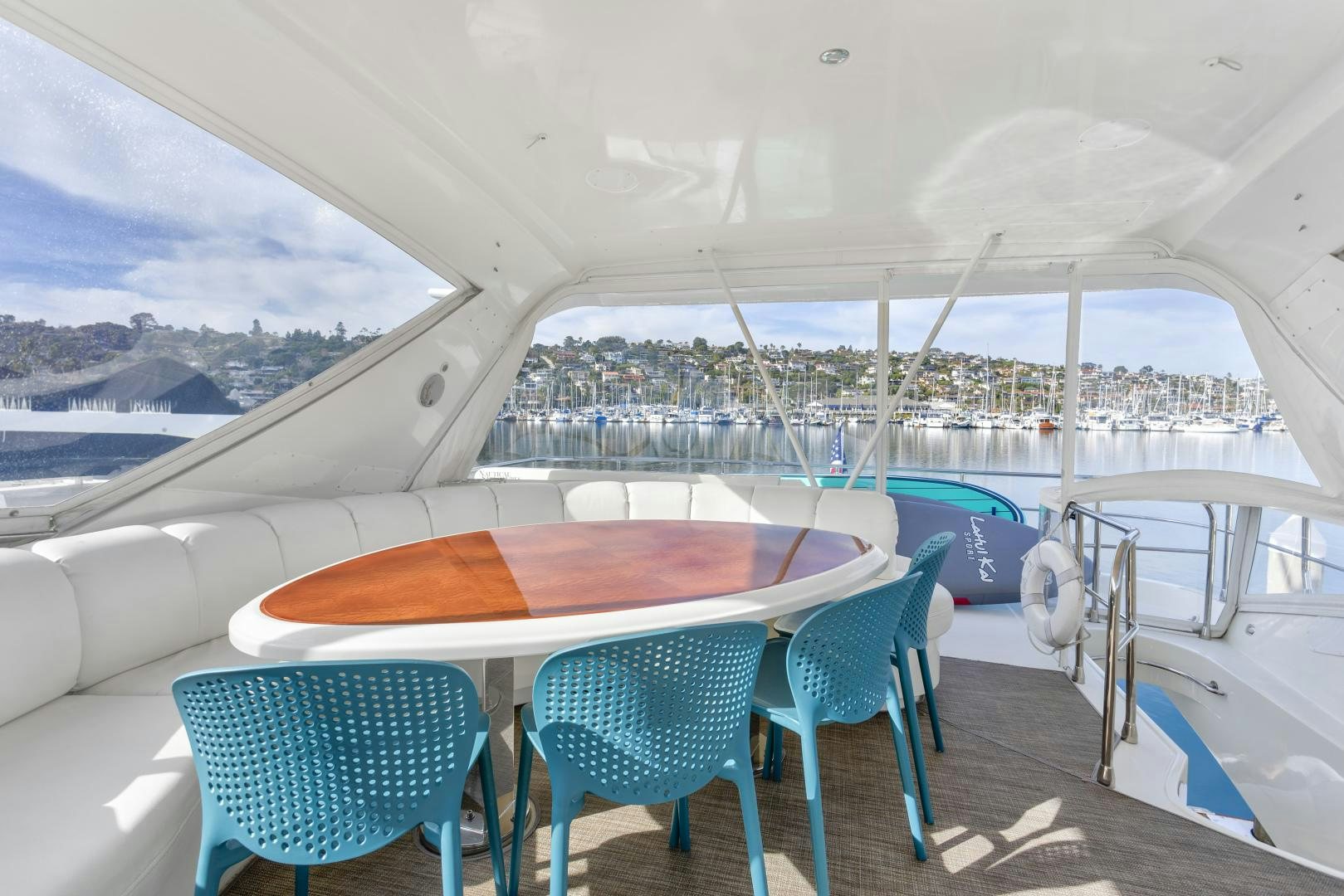 a table on a boat aboard MONDRIAN Yacht for Sale