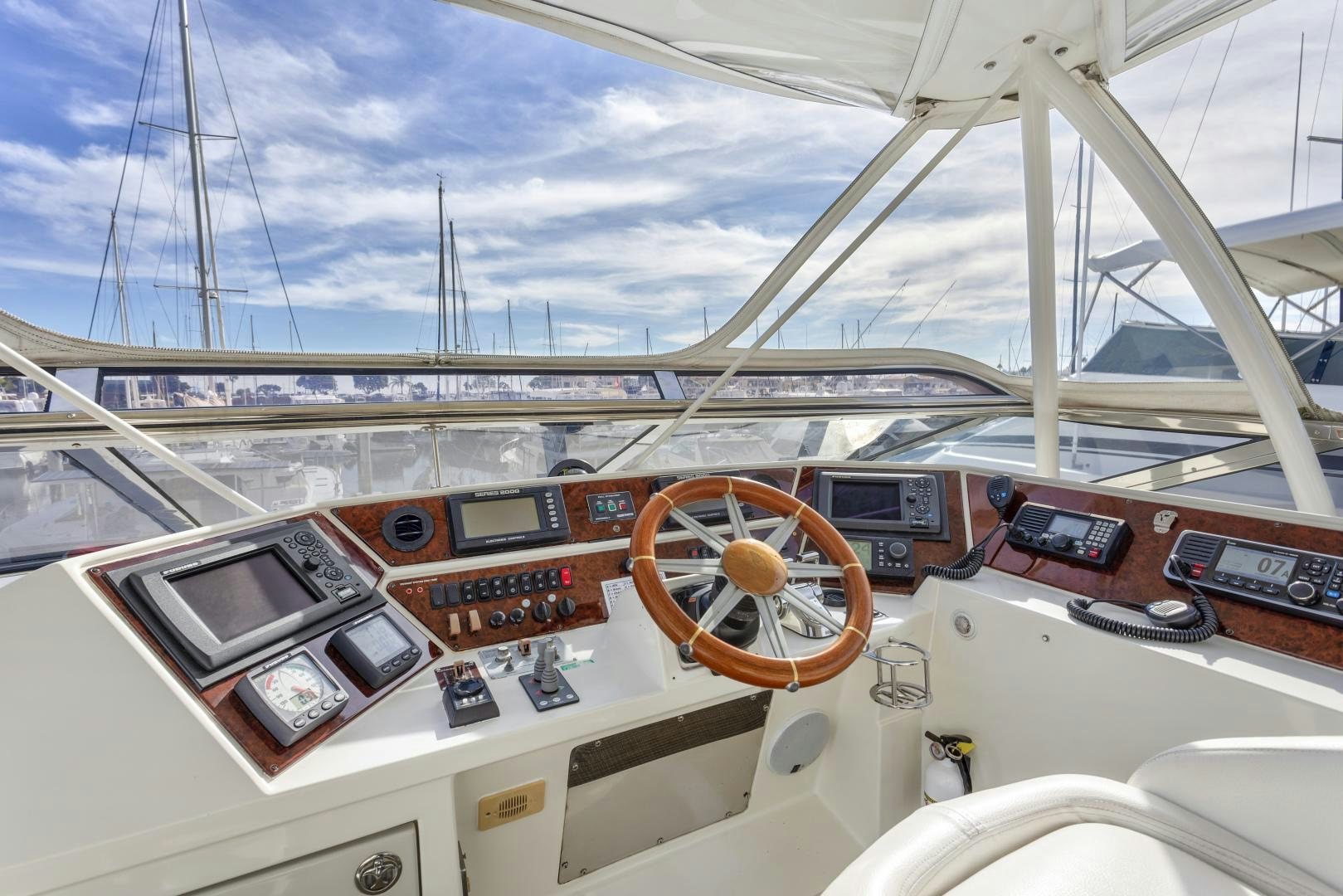 inside of a cockpit aboard MONDRIAN Yacht for Sale