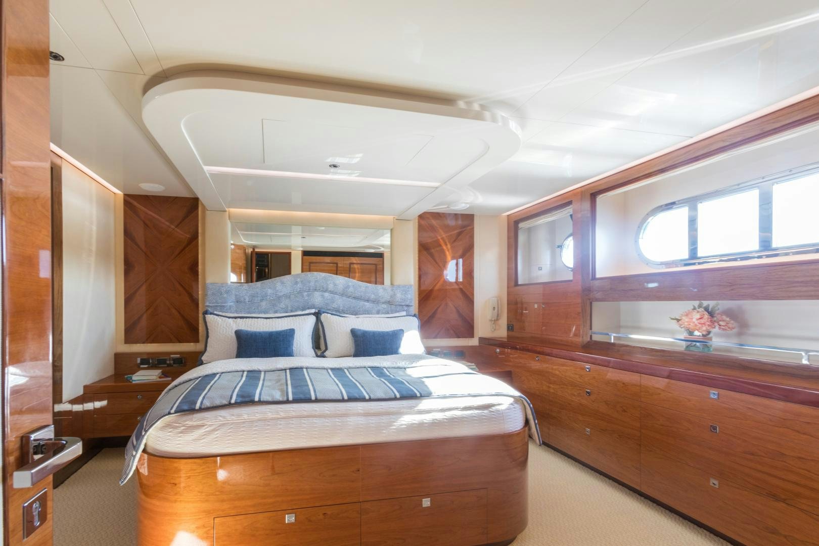a bedroom with a bed aboard SUNNY Yacht for Sale