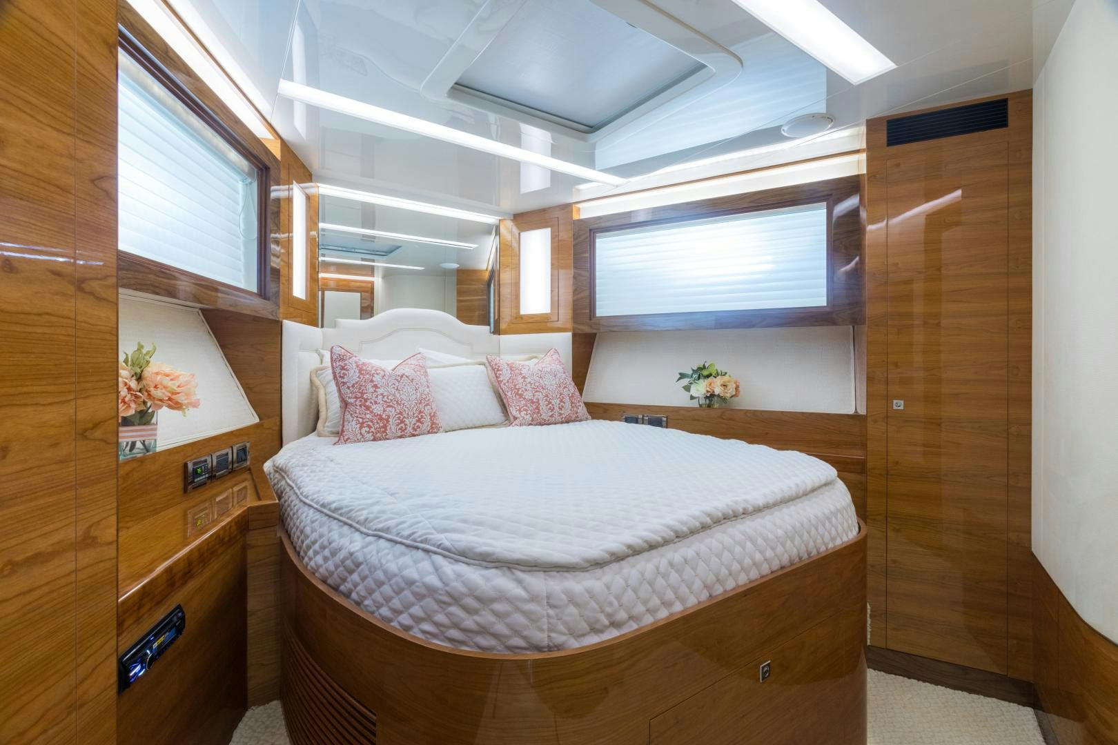 a bed in a room aboard SUNNY Yacht for Sale