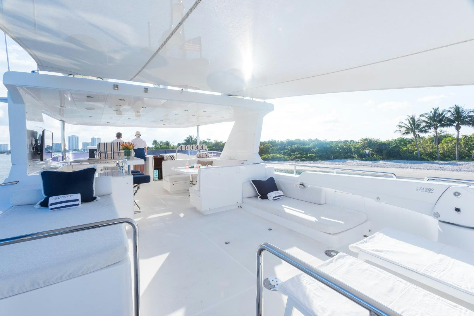 a room with a large white ceiling aboard SUNNY Yacht for Sale