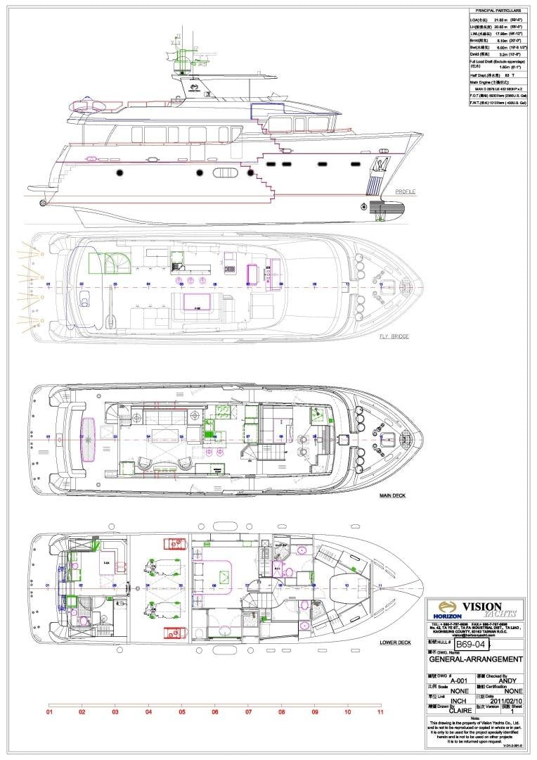 diagram aboard SUNNY Yacht for Sale