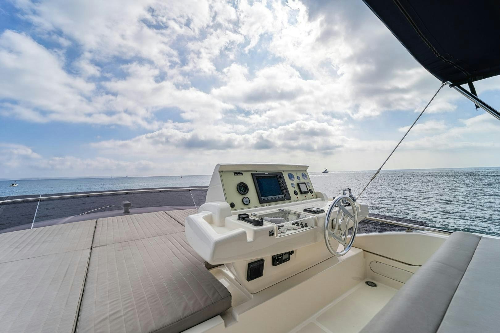 a boat on a deck aboard KAOS II Yacht for Sale