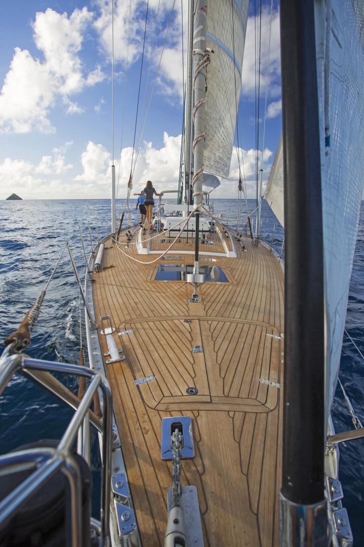 a boat on the water aboard simple harmony Yacht for Sale
