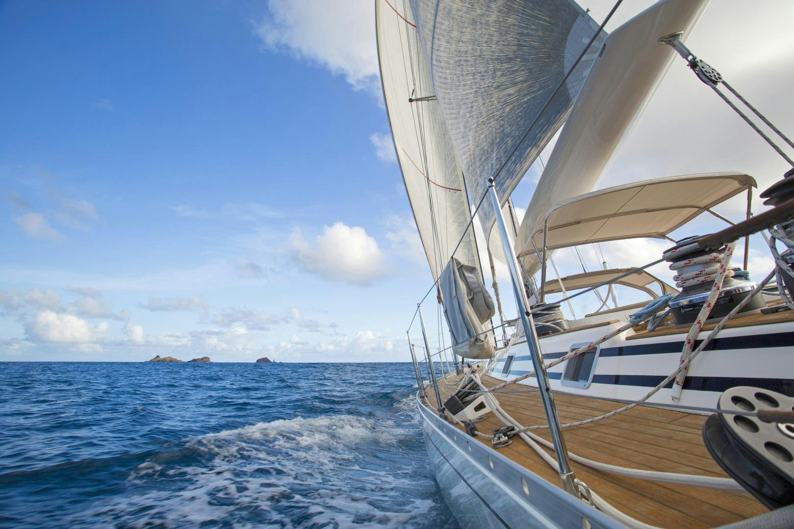 a boat on the water aboard simple harmony Yacht for Sale