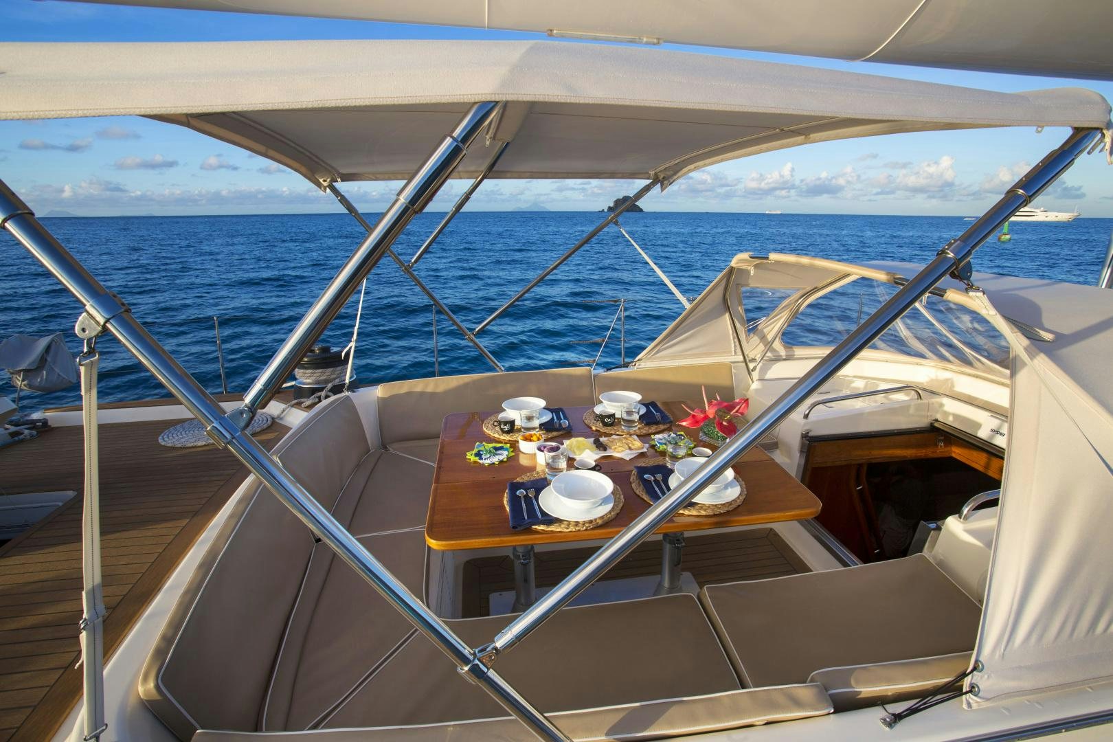 a boat on the water aboard simple harmony Yacht for Sale