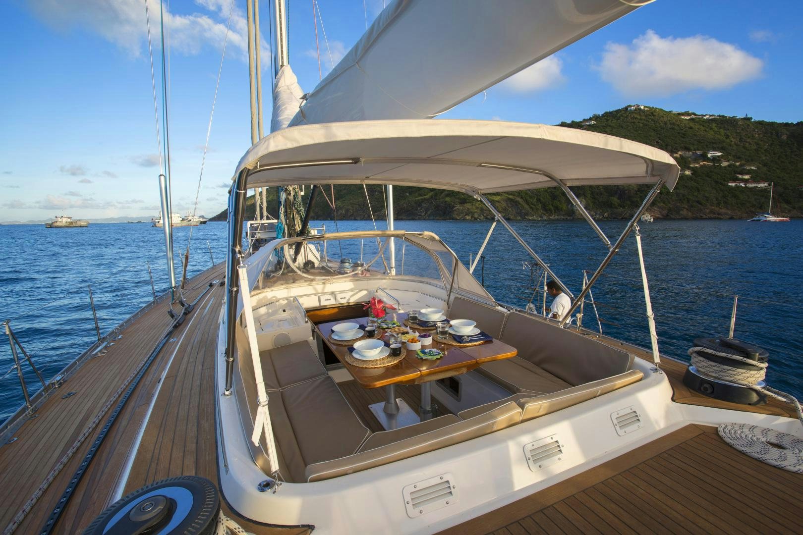 a boat on the water aboard simple harmony Yacht for Sale