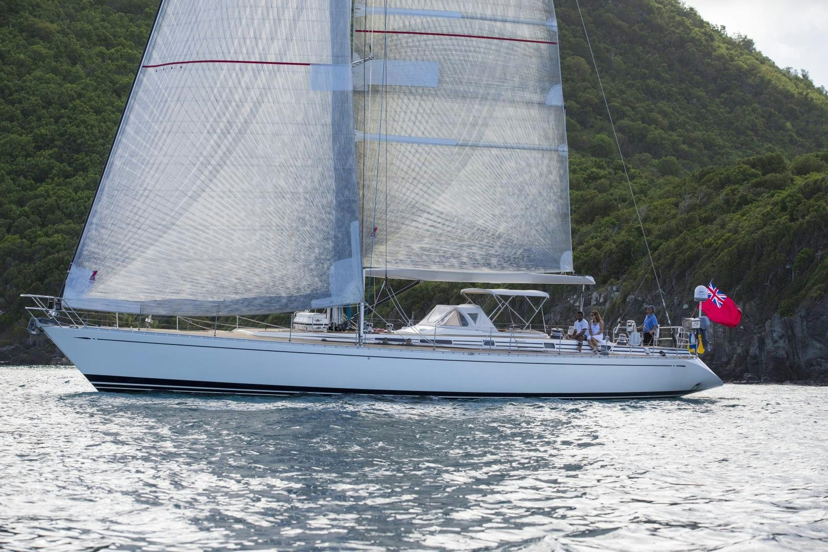 a boat sailing on the sea aboard simple harmony Yacht for Sale