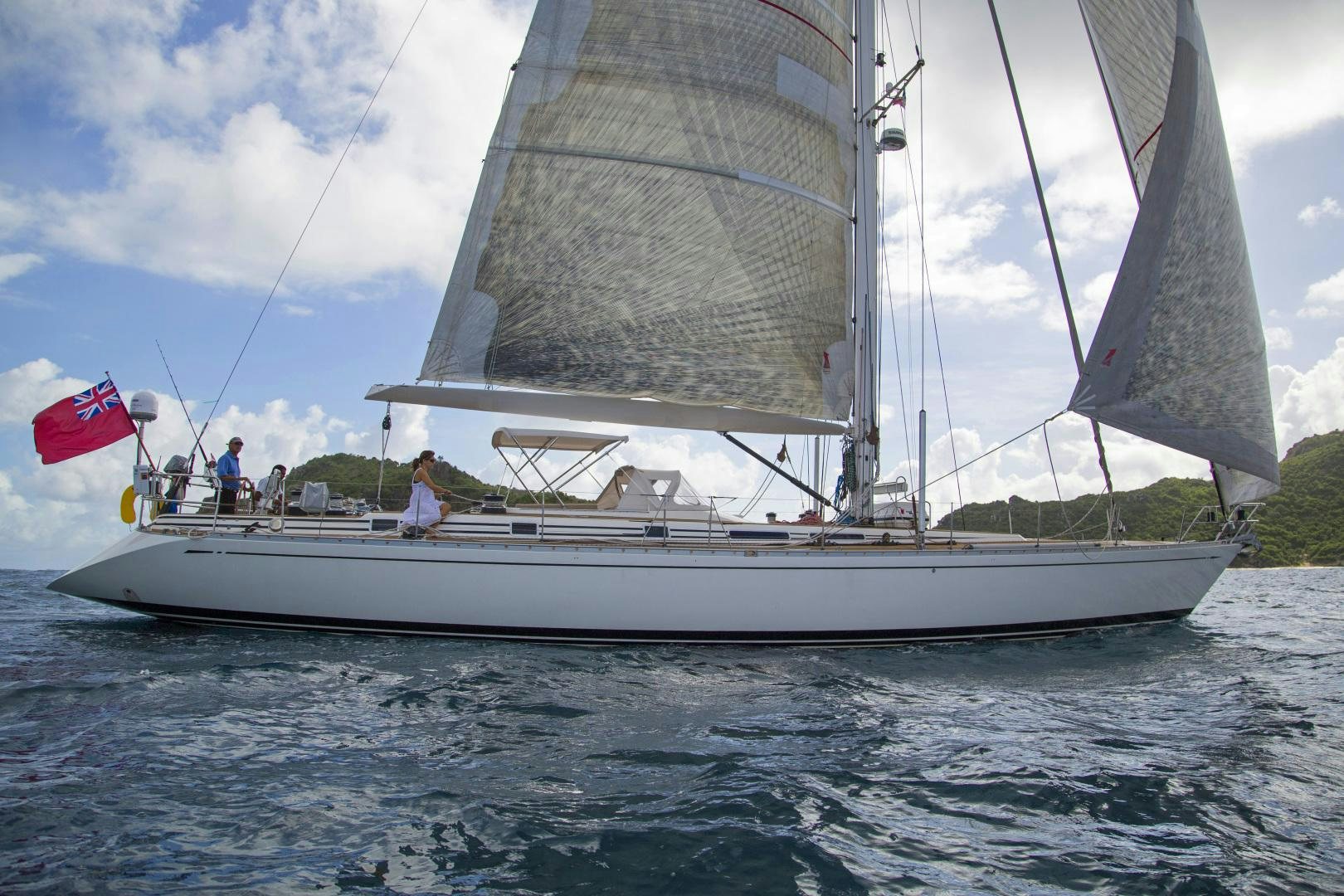 a sailboat on the water aboard simple harmony Yacht for Sale