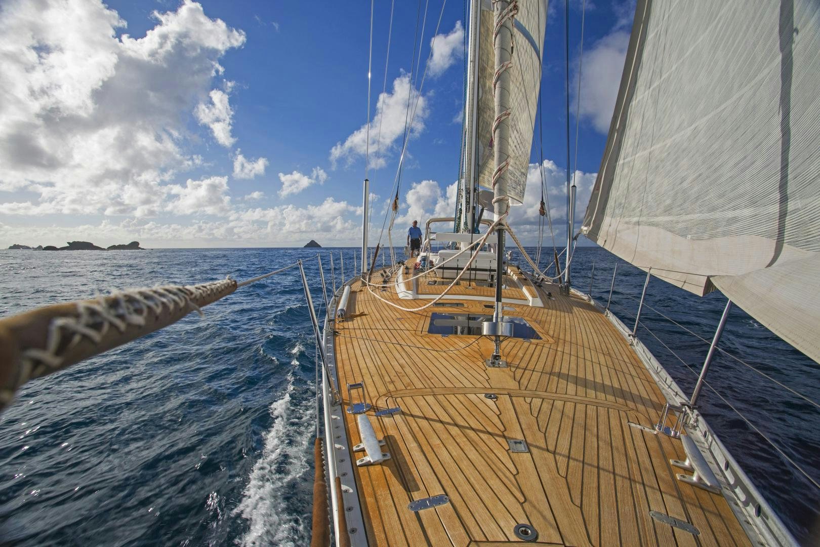 a boat on the water aboard simple harmony Yacht for Sale