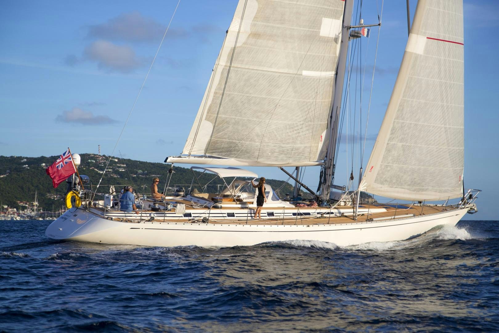 a sailboat on the water aboard simple harmony Yacht for Sale