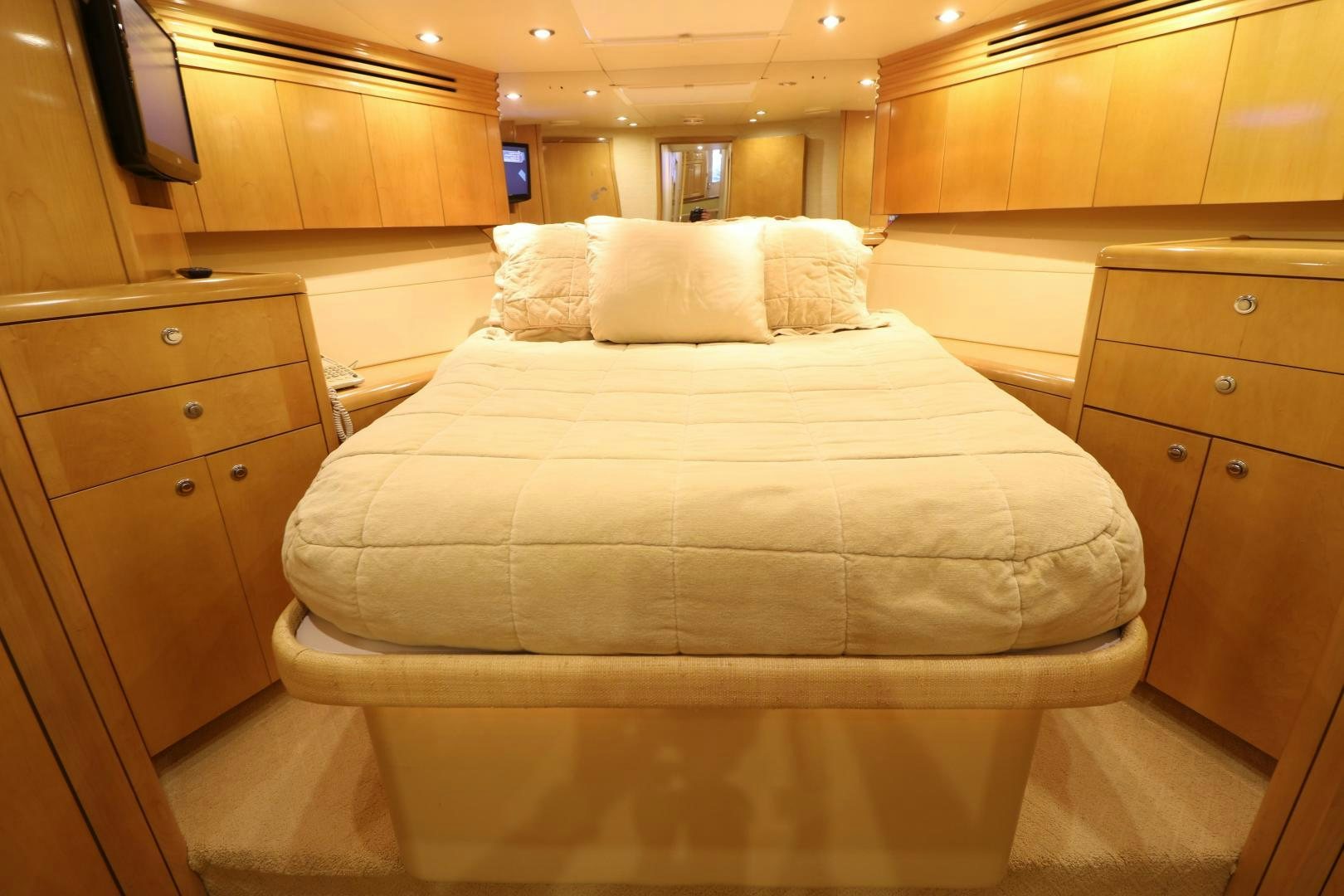 a bed in a room aboard No Name Yacht for Sale