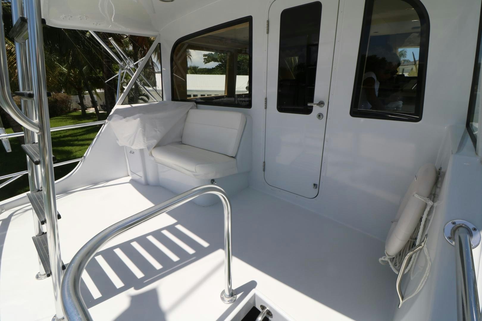inside of a car aboard No Name Yacht for Sale