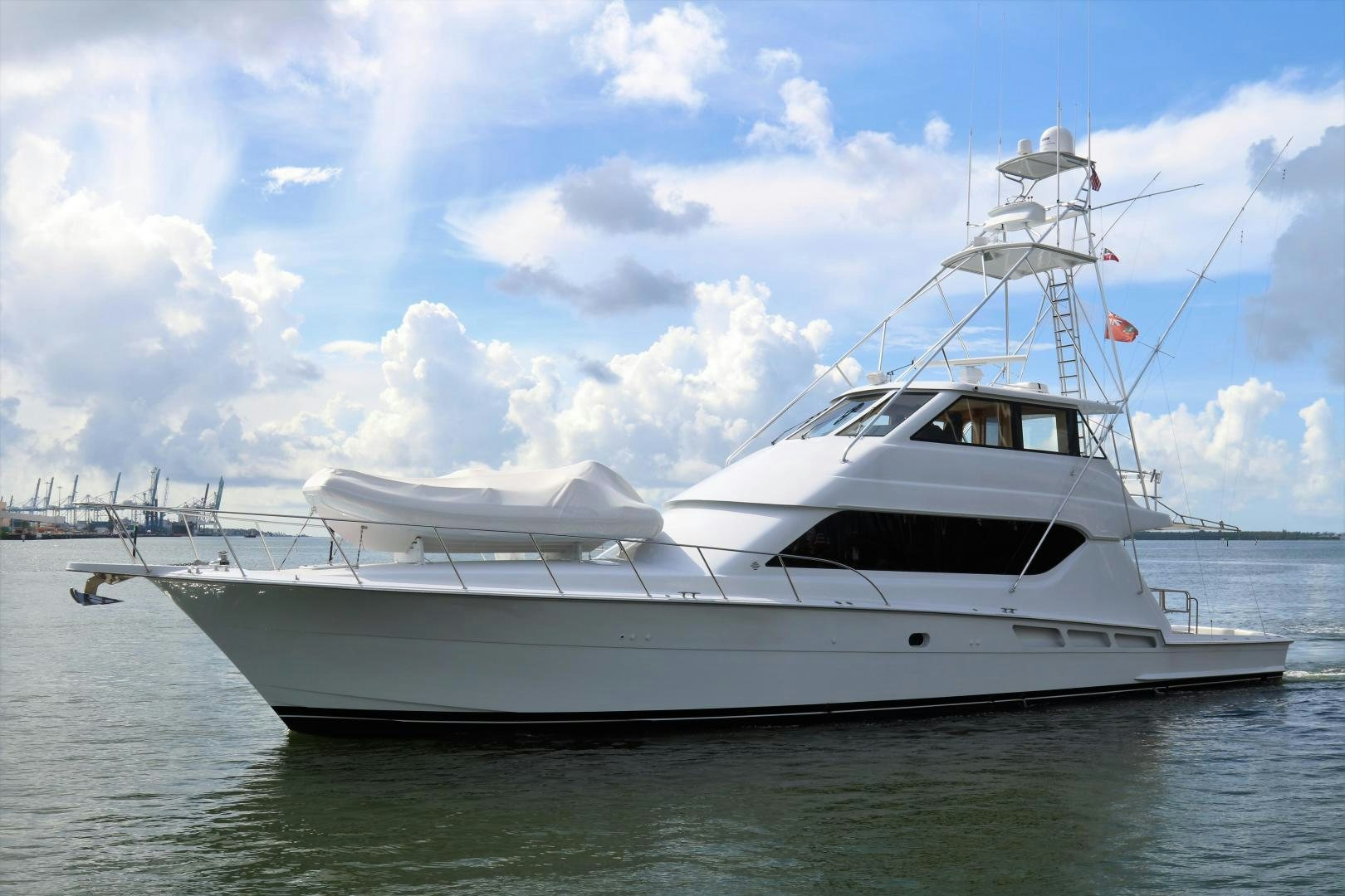 a white yacht in the water aboard No Name Yacht for Sale