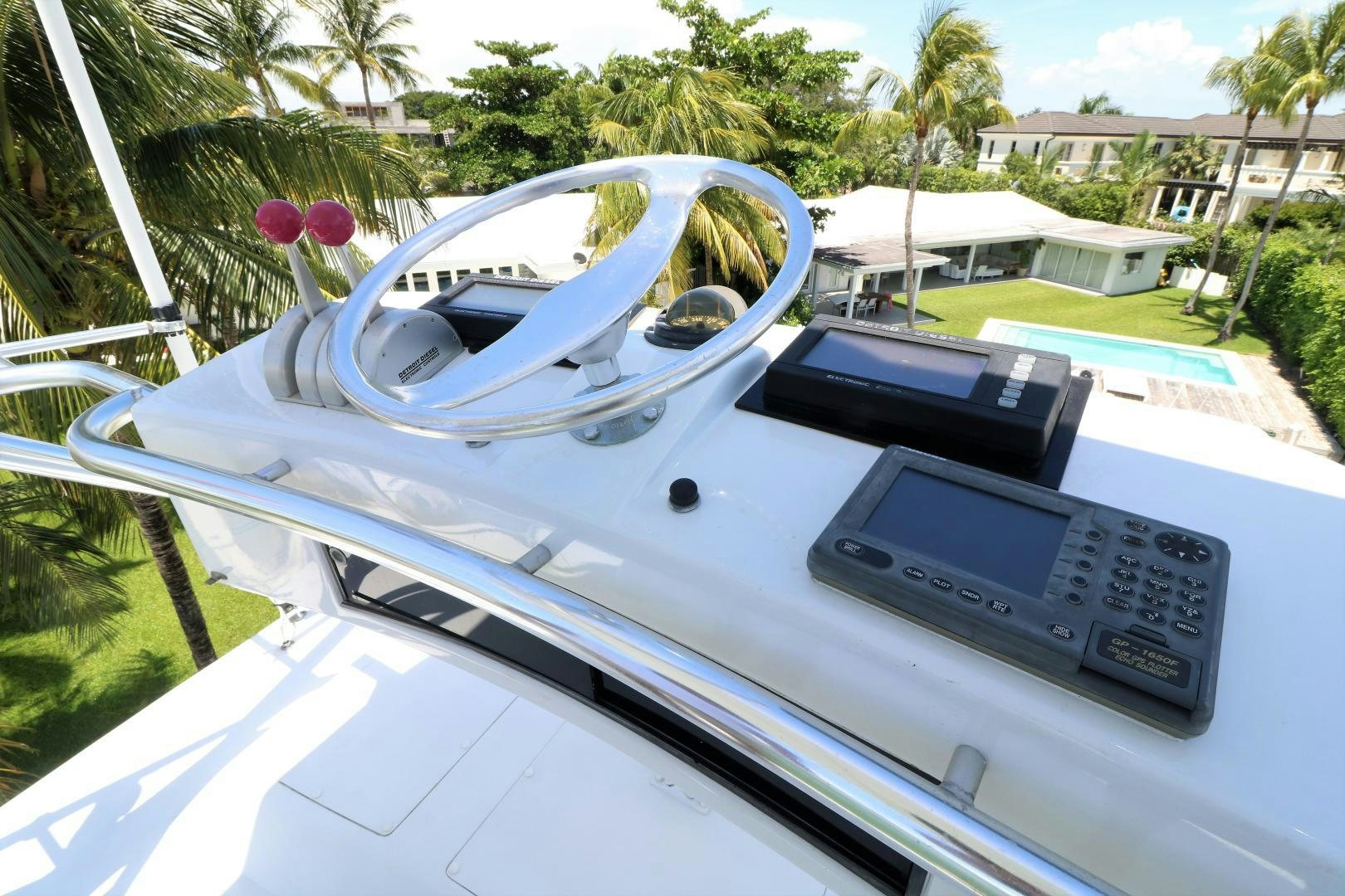 a car with a screen on the hood aboard No Name Yacht for Sale