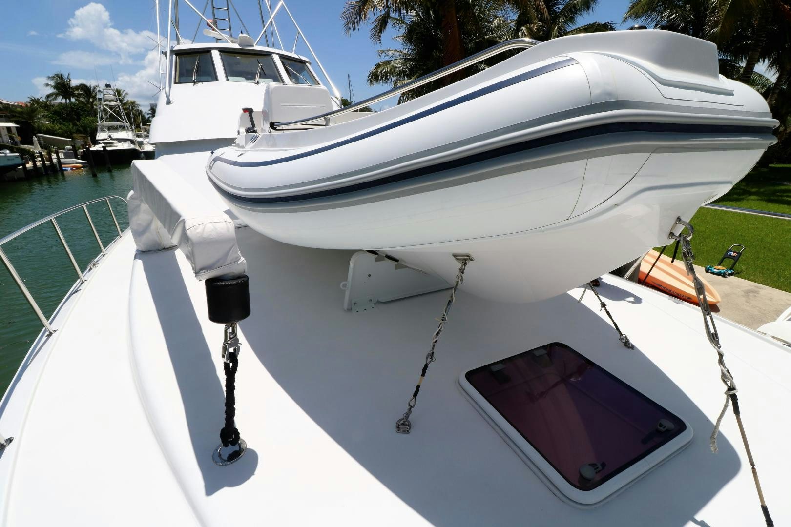 a boat docked at a pier aboard No Name Yacht for Sale