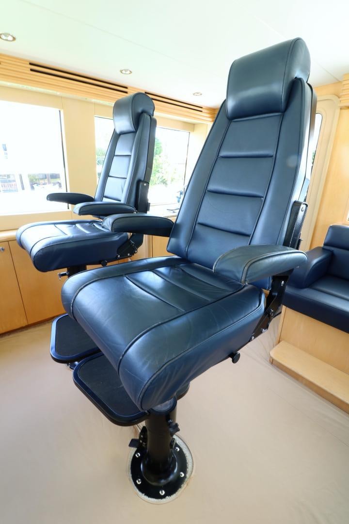 a black office chair aboard No Name Yacht for Sale