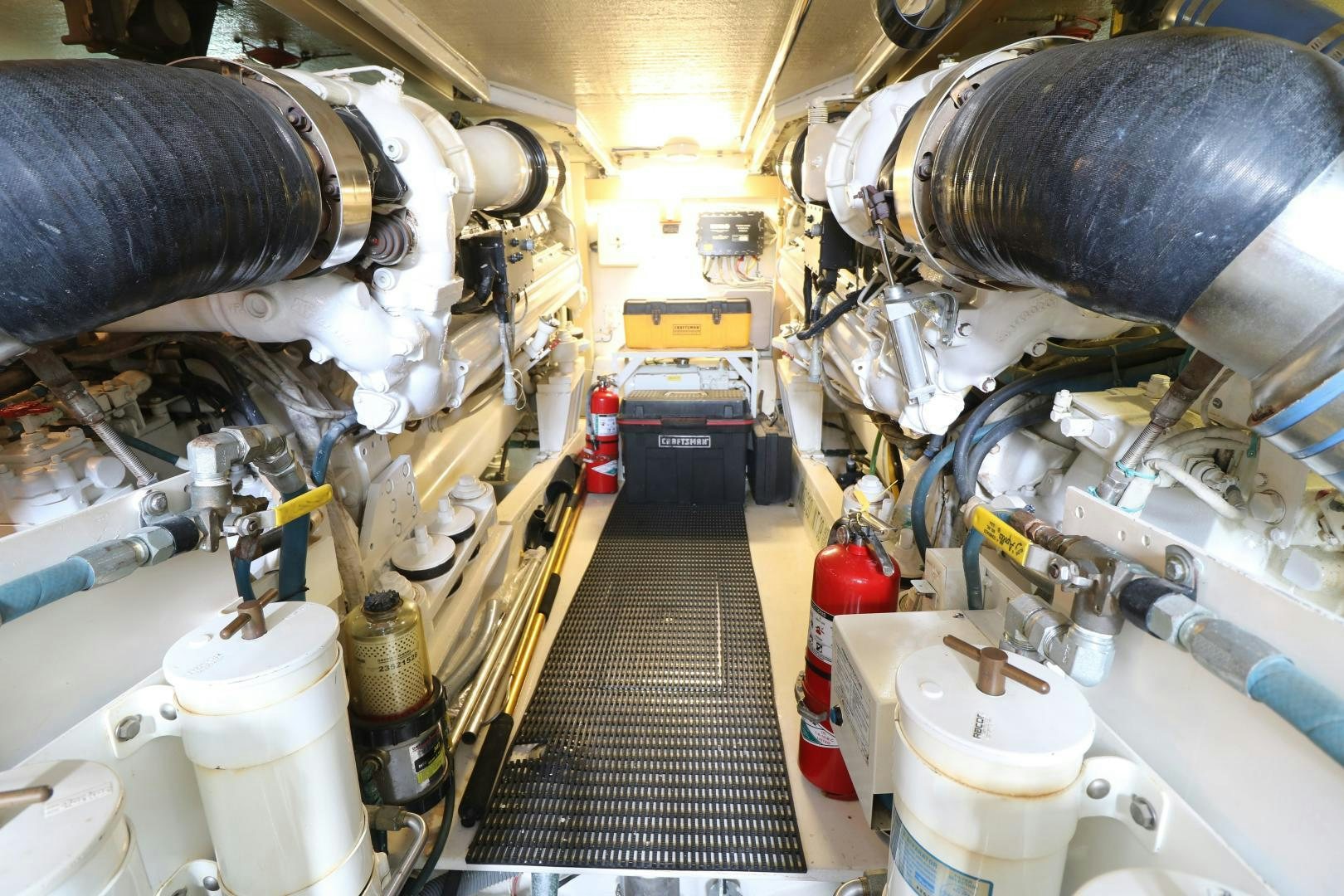 a large machine with pipes aboard No Name Yacht for Sale