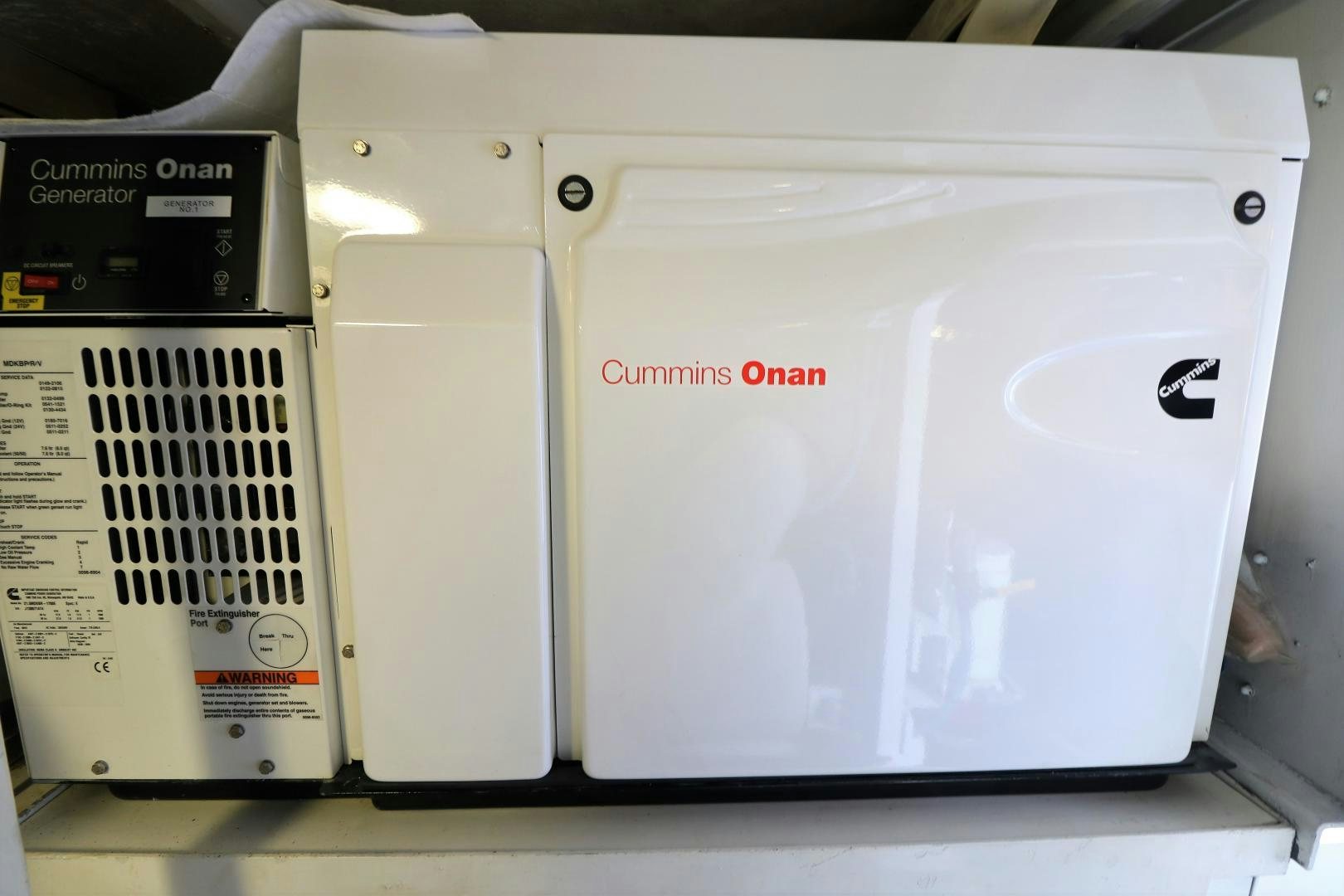 a white rectangular object with a black label on it aboard No Name Yacht for Sale