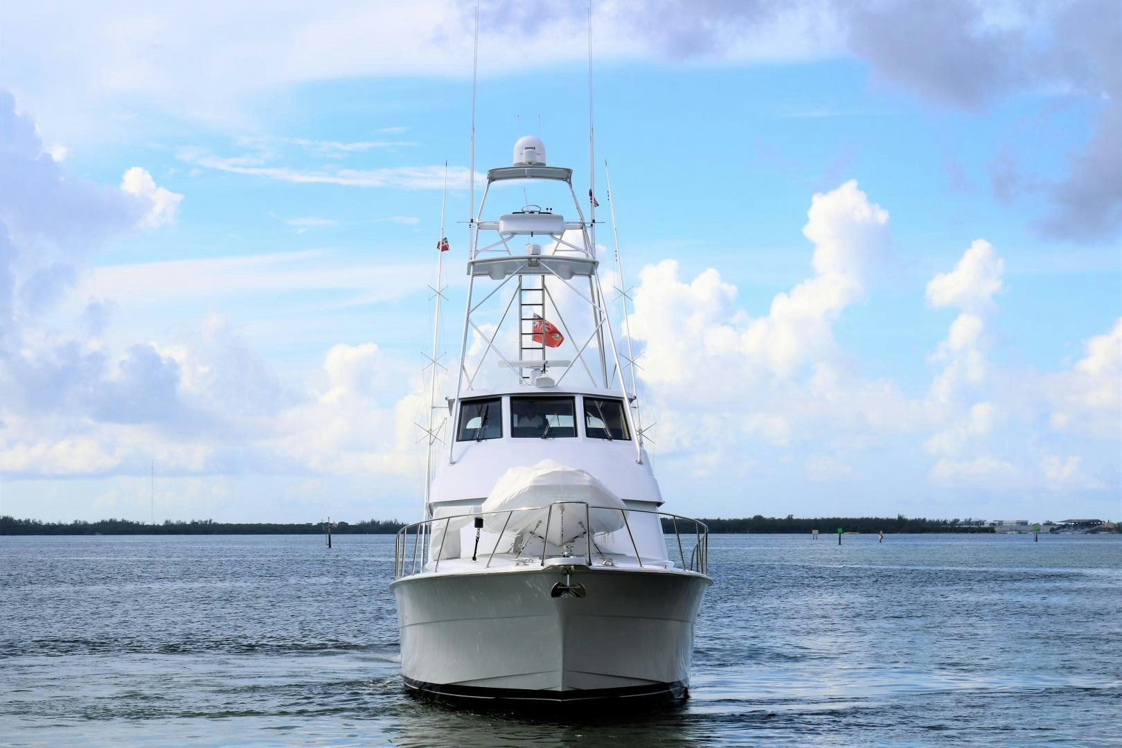 a white boat in the water aboard No Name Yacht for Sale