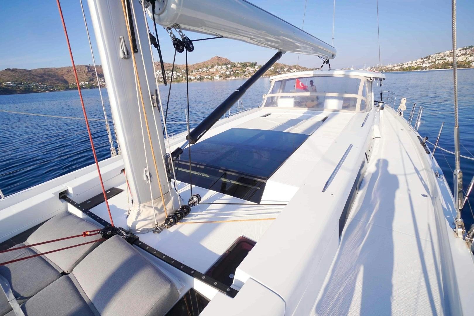 a boat on the water aboard horizon Yacht for Sale