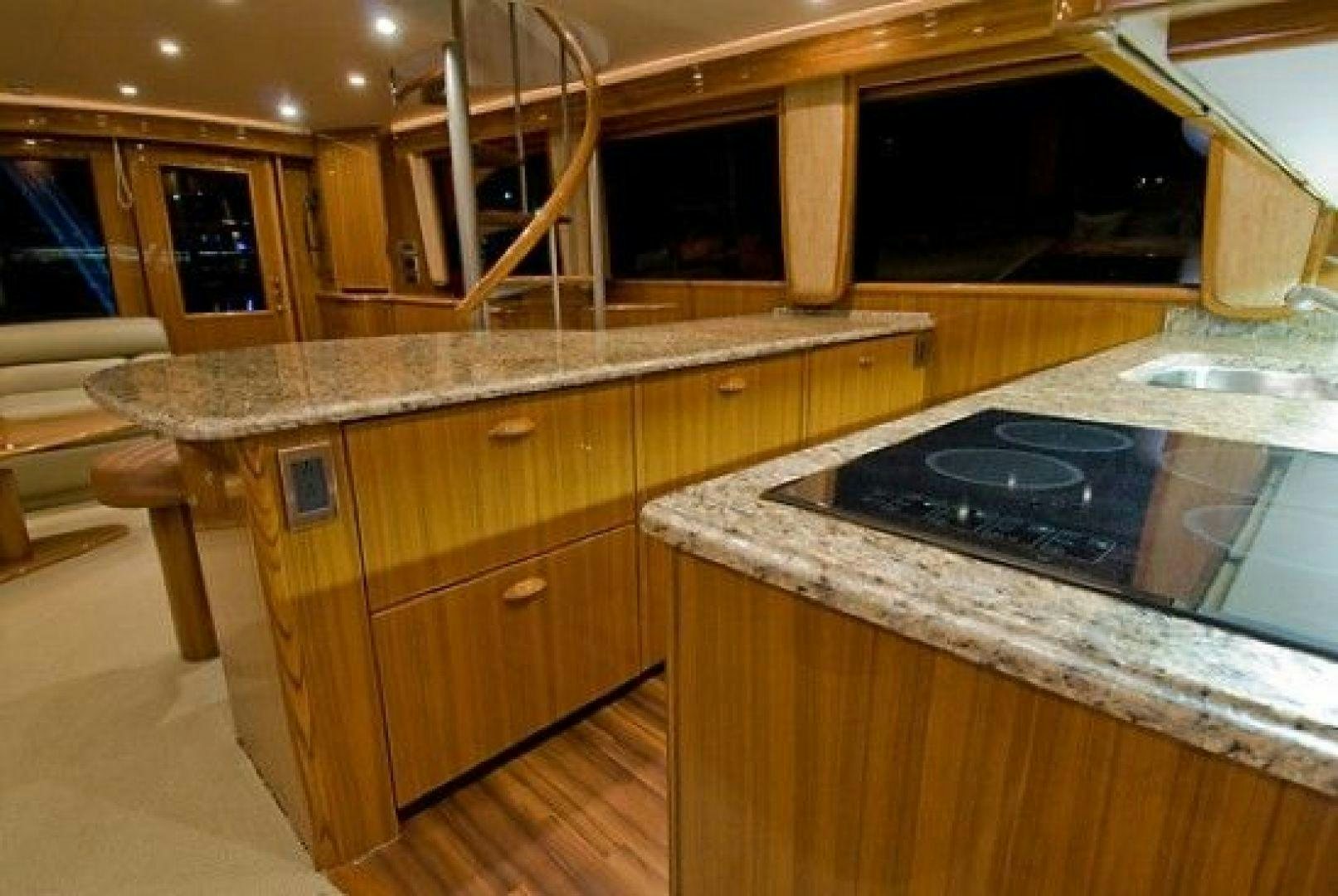 a kitchen with a marble counter top aboard NO NAME 68 Yacht for Sale