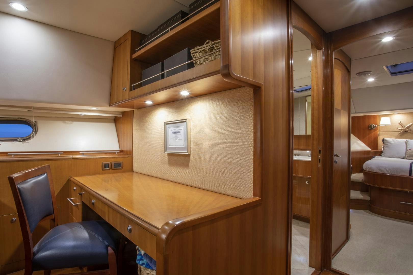 a room with a table and chairs aboard DIAMANTE  Yacht for Sale