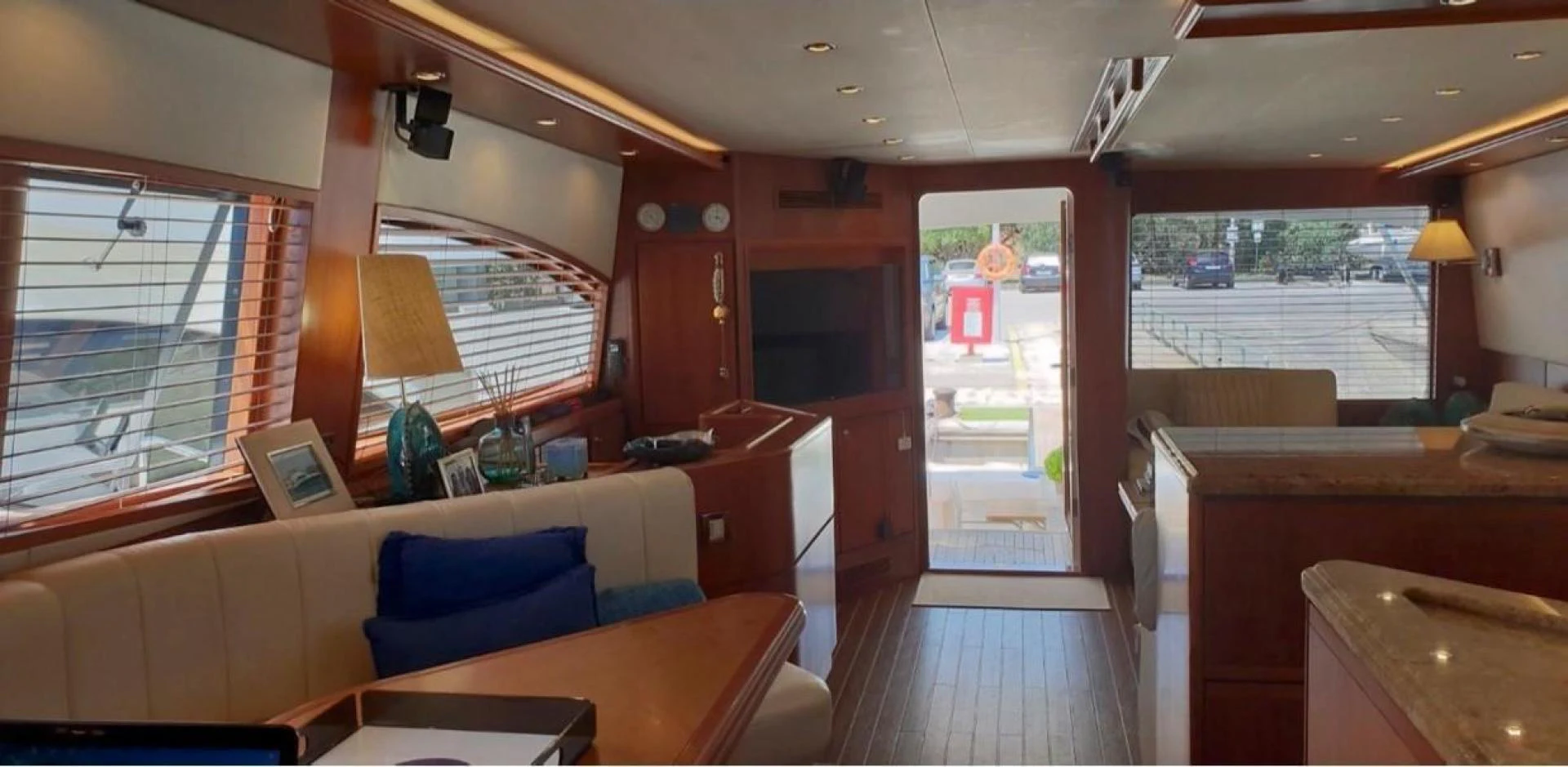 a room with a bed and a desk aboard BOUKI Yacht for Sale