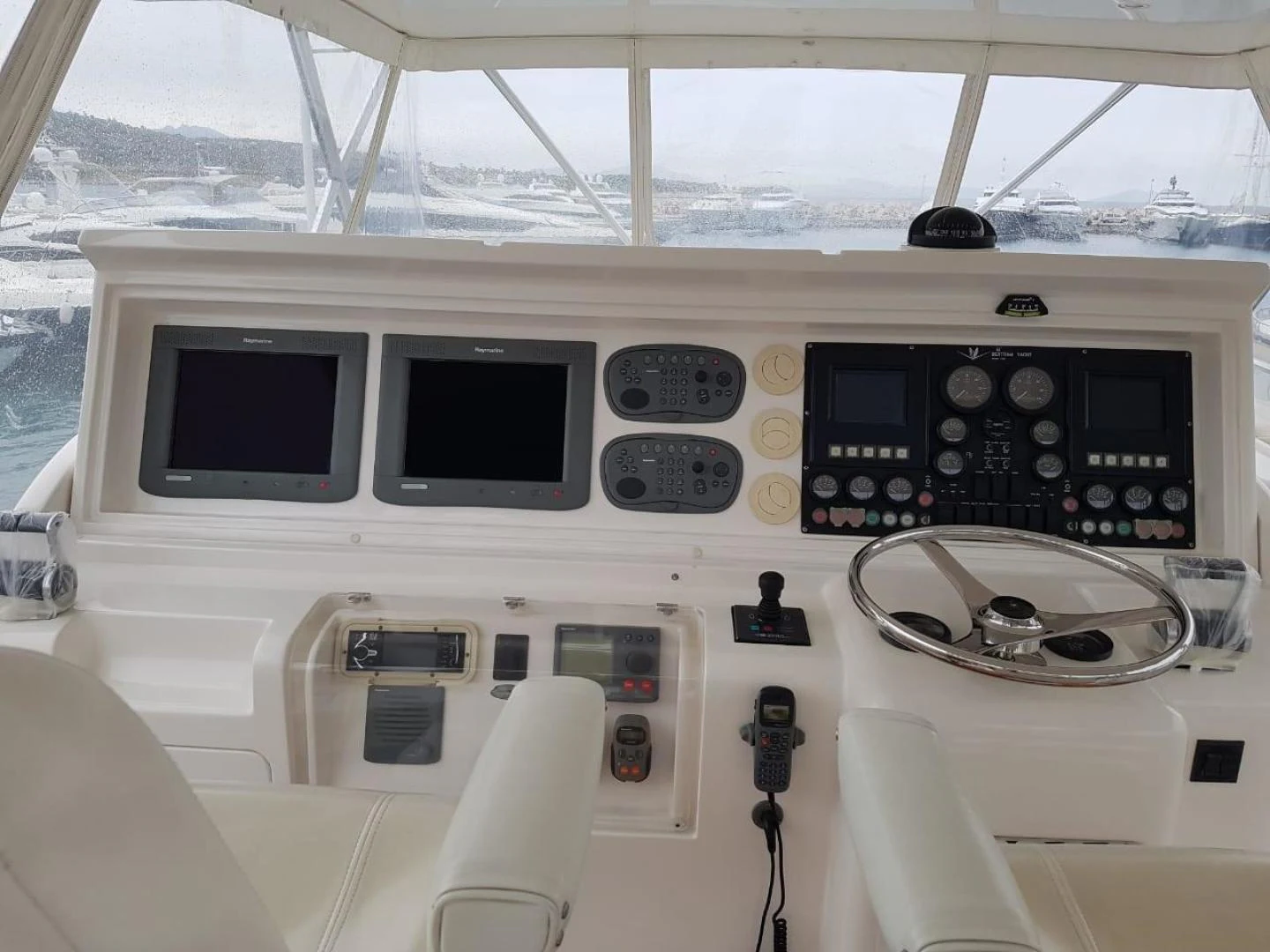 a cockpit of a plane aboard BOUKI Yacht for Sale