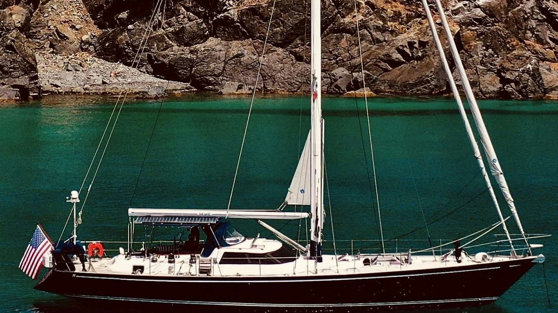 a boat on the water aboard HIGH SPIRITS Yacht for Sale