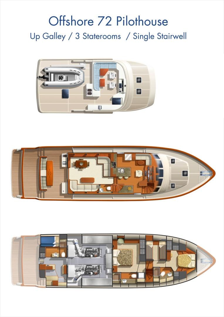 engineering drawing aboard No Name Yacht for Sale