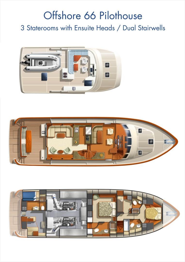 engineering drawing aboard No Name Yacht for Sale