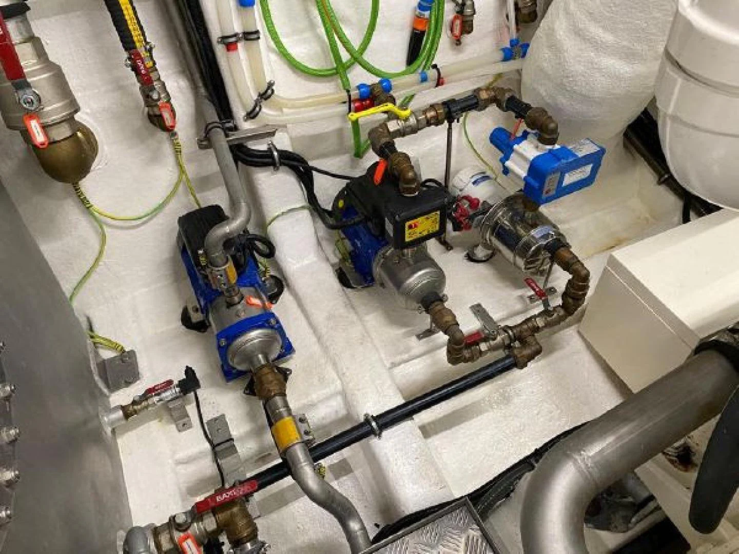 a group of pipes and tubes aboard THE ONLY BLUE 66 FLY Yacht for Sale