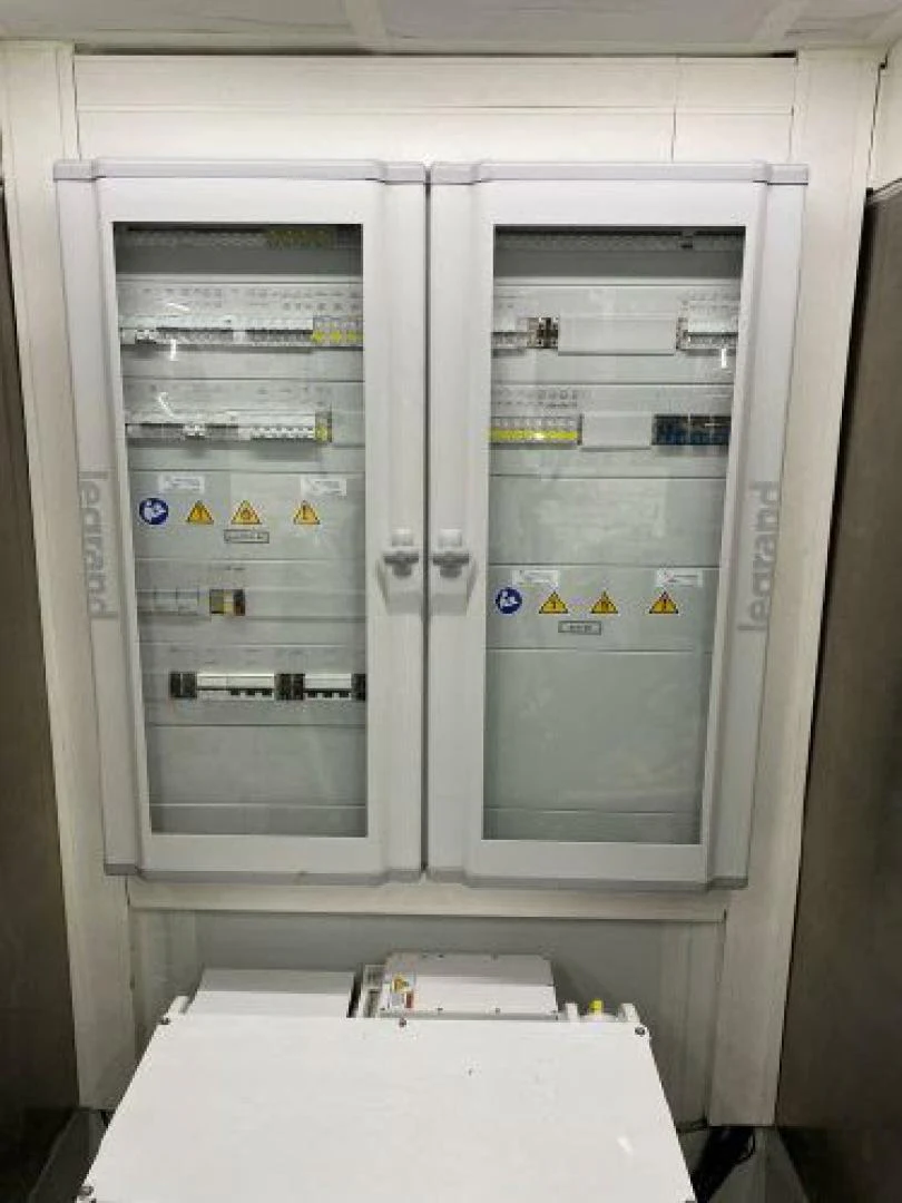 a refrigerator in a kitchen aboard THE ONLY BLUE 66 FLY Yacht for Sale