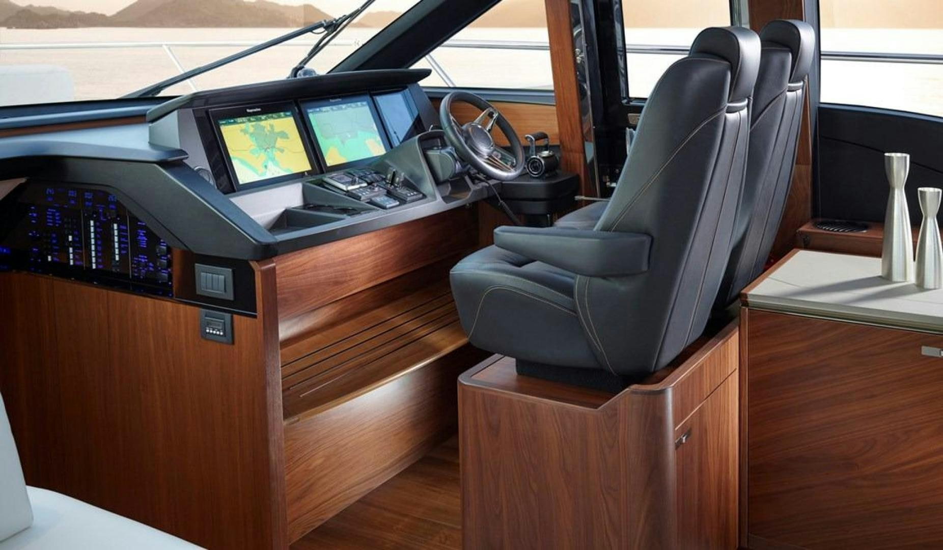 a chair in a room aboard Namaste Yacht for Sale